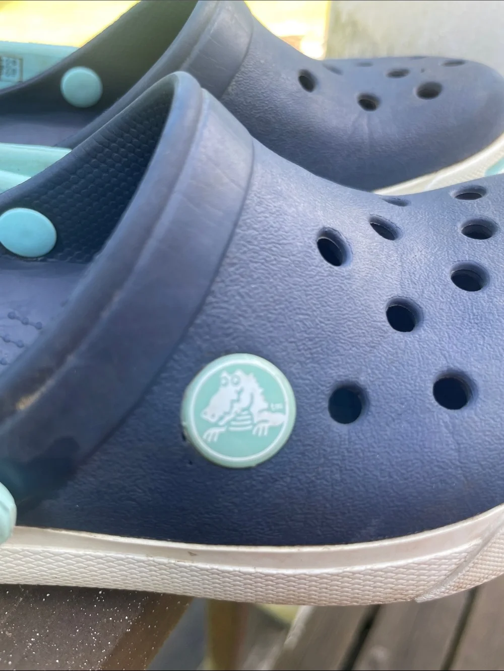 Crocs Kids  Navy Blue with Light Blue Strap - Size C10 C11